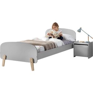 Vipack Bed Kiddy inclusief nachtkast - 90 x 200 cm - grijs