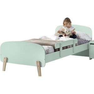Vipack Bed Kiddy inclusief nachtkast en uitvalbeveiliging - 90 x 200 cm - mint