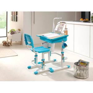 Vipack-Kinderbureau-verstelbaar-Comfortline-301-met-stoel-blauw-en-wit