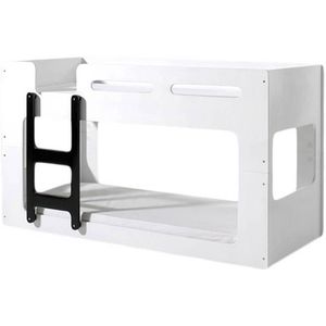 Vipack stapelbed Luca - wit/zwart - 210x90,4x106,8 cm - Leen Bakker