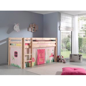 Vipack - Halfhoogslaper Charlotte - Bruin - Massief Den - Met Bedtent Spring