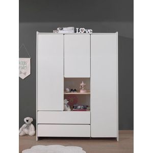 KidsOnly Kidy Kledingkast 3-Deuren en 2-Lades Wit