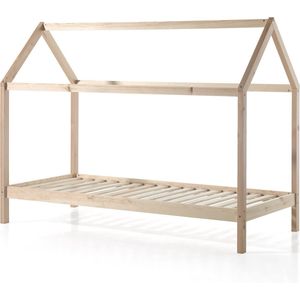 Vipack Bed Dalles met dak - Kinderbed - 90 x 200 cm - Naturel