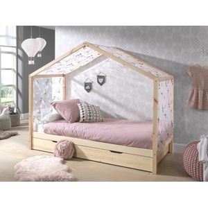 Baby Nora Sage Bed - Huisbed, Hemelbekleding , Romantische , Bedlade , Dallas, Bed - Vipack