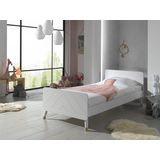 Vipack BILLY - Einzelbett 90 x 200 cm, mit Lattenrost, lackiert, Satin Weiß