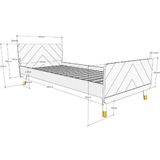 Vipack - Bed Billy - 90x200 - Grijs