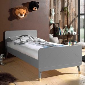 Vipack - Bed Billy incl. lattenbodem - 90x200cm - Grijs