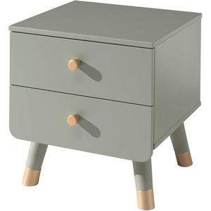 Vipack - Billy - Nachtkastje - Olijfgroen - Hout - 2 Lades