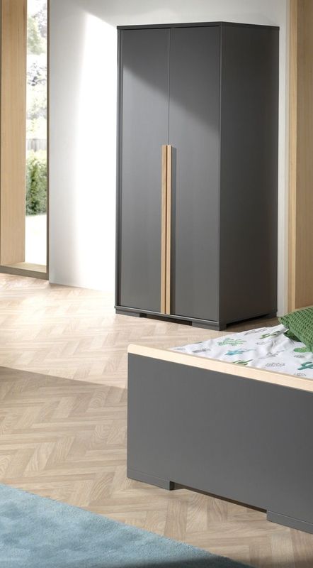 Kleiderschrank London 98cm mit 2 Türen - anthrazit
