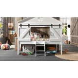 Vipack - Barnie - Halfhoogslaper - Wit - Grenenhout - Inclusief Bedbodem