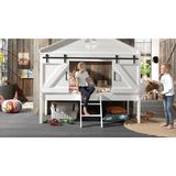 Vipack - Barnie - Halfhoogslaper - Wit - Grenenhout - Inclusief Bedbodem