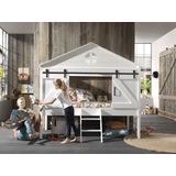 Vipack - Barnie - Halfhoogslaper - Wit - Grenenhout - Inclusief Bedbodem