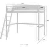 Vipack Hoogslaper Pino Mezzanine - 140 x 200 cm - grijs