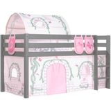 Spielbett Pino mit Textilset Vorhang, Tunnel und 3 Taschen versch. Designs