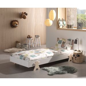 Modulo Einzelbett/Stapelbett 90 x 200 cm Liegefläche, weiß lackiert, versch. Ausführungen