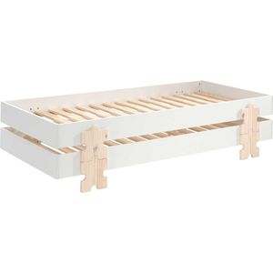 Vipack - Kinderbed Modulo Puzzle stapelbaar set van 2 - 90x200 - Wit
