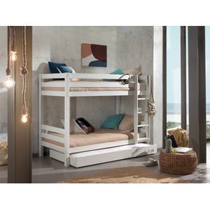 Vipack stapelbed Pino met bedlade - Wit - 160x103x208 cm