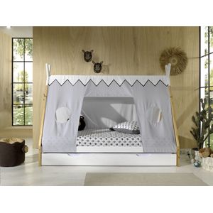Vipack - Tipibed x met bedtent en bedladex200 - Wit