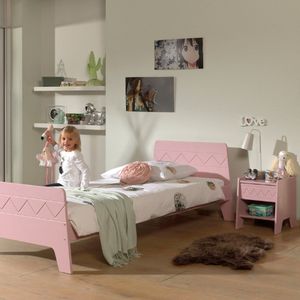 Kinderbed 90x200cm+nachtkastje Willemina - oud roze