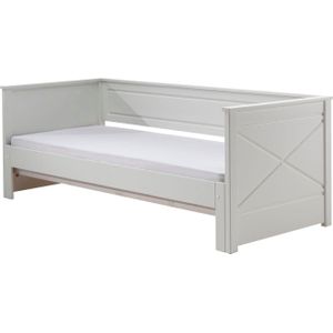 Kojenbett mit Auszug, Liegefläche von 90 x 200 auf 180 x 200 erweiterbar, Kiefer mit MDF weiß lackiert