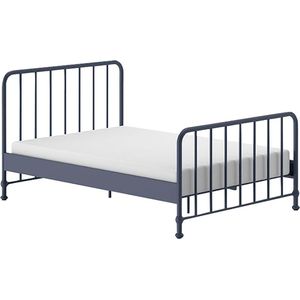 Vipack - Bronxx Bed - Blauw Denim - Metaal - Inclusief Lattenbodem