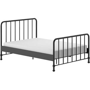 Vipack - Bronxx Bed - Mat Zwart - Metaal - Inclusief Lattenbodem