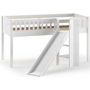 Vipack - Scott - Halfhoogslaper - Wit - Grenenhout - Inclusief Bedbodem