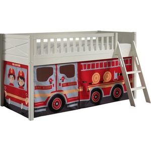 Vipack - Halfhoogslaper Scottie met brandweerwagen - 90x200 - Wit