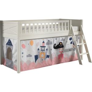 Vipack Hoogslaper Scott met schuine ladder, ligoppervlak 90 x 200 cm, doek, tunnel, 7 designs