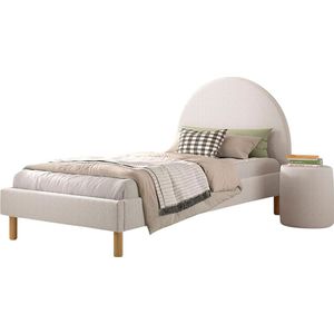 Vipack Schlafzimmer-Set "Polsterbett Moon", (Made in Europe), LF 90x200 cm, inkl. Lattenrost, Bouclé Stoff bezogen, wahlw. 4 Farben