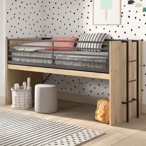 Vipack - Sam - Hoogslaper - Eiken - Met Bureau - Uitschuifbaar