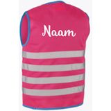 Wowow Veiligheidshesje kind met rits EN 1150 - Fun Fietsjas  - Maat S  - Unisex - geel/blauw/zilver