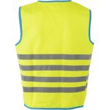 Wowow Veiligheidshesje kind met rits EN 1150 - Fun Fietsjas  - Maat S  - Unisex - geel/blauw/zilver