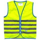 Wowow Veiligheidshesje kind met rits EN 1150 - Fun Fietsjas  - Maat S  - Unisex - geel/blauw/zilver