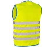 Wowow Veiligheidshesje kind met rits EN 1150 - Fun Fietsjas  - Maat M  - Unisex - geel/blauw/zilver