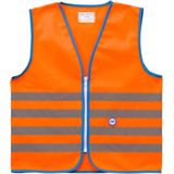Wowow Veiligheidshesje kind met rits EN 1150 - Fun Fietsjas - Maat L  - Unisex - oranje/blauw/zilver