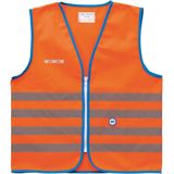 Wowow Veiligheidshesje kind met rits EN 1150 - Fun Fietsjas - Maat L  - Unisex - oranje/blauw/zilver