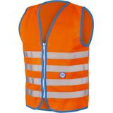 Wowow Veiligheidshesje kind met rits EN 1150 - Fun Fietsjas - Maat L  - Unisex - oranje/blauw/zilver