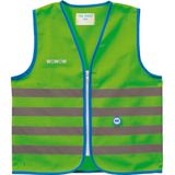 Wowow Veiligheidshesje kind met rits EN 1150 - Fun Fietsjas - Maat M  - Unisex - groen/blauw/zilver