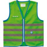 Wowow Veiligheidshesje kind met rits EN 1150 - Fun Fietsjas - Maat M  - Unisex - groen/blauw/zilver