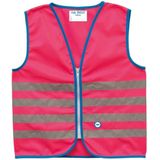 Wowow Veiligheidshesje kind met rits EN 1150 - Fun Fietsjas - Maat L  - Unisex - roze/blauw/zilver