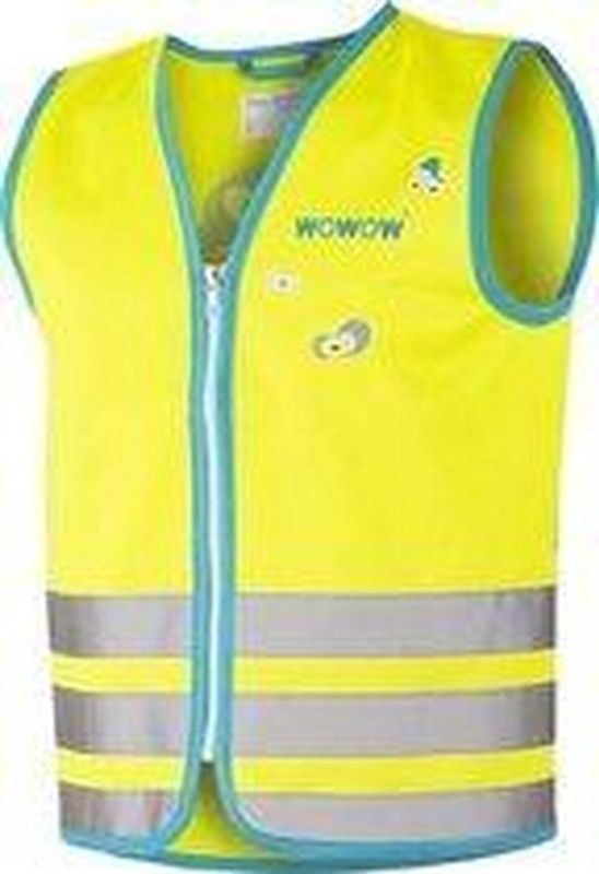 Wowow Veiligheidshesje kind  Crazy Monster Geel Maat M