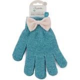 Isabelle Laurier - Set van 2 peelinghandschoenen voor bad en douche - Scrub washandjes - Body Scrub - Kleur Blauw - Cadeau voor dames