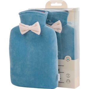 WARMWATERKRUIK MET FLUWELEN HOES - 1L - STAALBLAUW