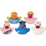 ISABELLE LAURIER - Badspeelgoed voor baby's en kinderen van 1 2 tot 3 jaar - 100% waterdicht - Set van 5 eenden prinses, piraat, eenhoorn, superheld, Instafamous