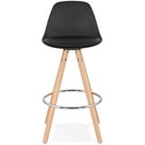 Counter chair barkruk Parijs zwart kunststof met blank hout