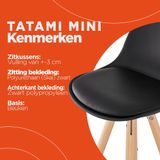 Alterego Mini Tatami - Zwarte Barkruk - 42x42x85cm