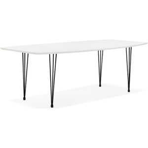 Design Eettafel DIAMANTO wit 170-270cm met zwarte poten