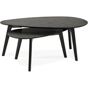 Alterego Stokolm Nesting Tables - Zwart - 100x50x40cm