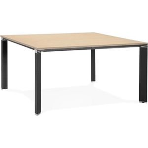 Design bureautafel EFYRA - naturel - zwart - 140 x 140 - Kokoon Design
